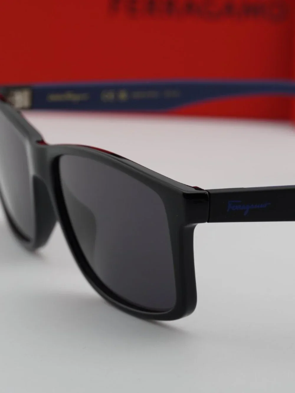 Salvatore Ferragamo SF938S 962  Rectangle Sunglasses - Black / Grey
